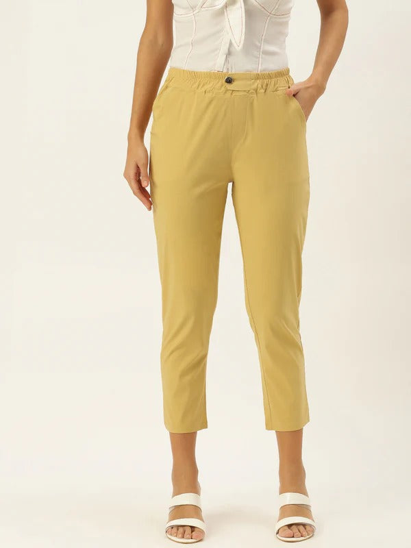 Desert Yellow Comfort 4-Way Stretchable Casual & Travel Wear Bottom