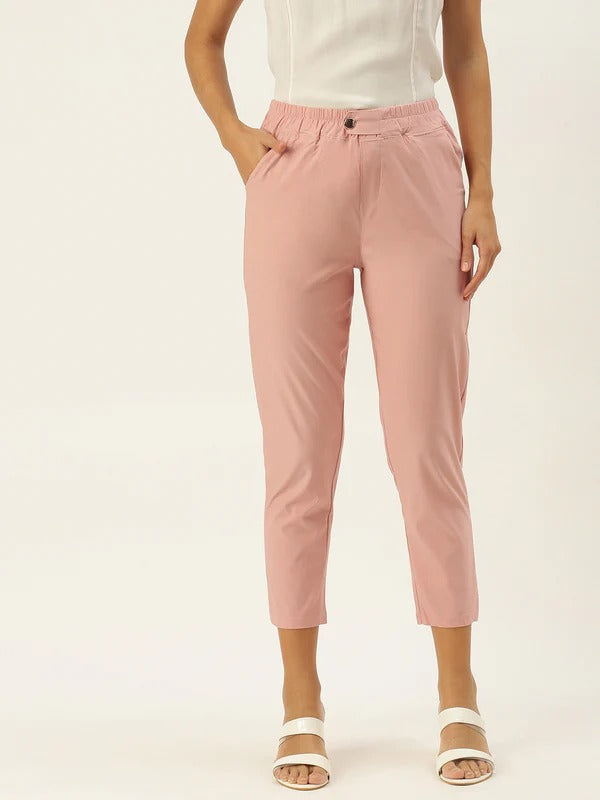 Rose Pink Comfort 4-Way Stretchable Casual & Travel Wear Bottom