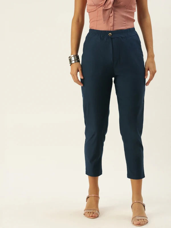 Dark Slate Blue Comfort 4-Way Stretchable Casual & Travel Wear Bottom
